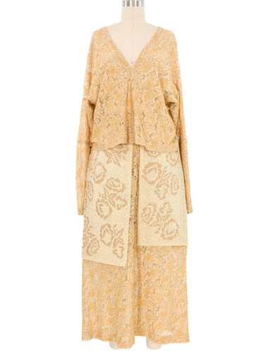 1997 Comme des Garcons Gold Lace Embroidered Ense… - image 1