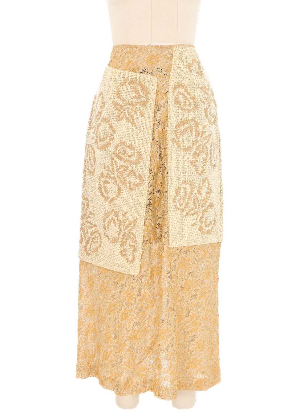 1997 Comme des Garcons Gold Lace Embroidered Ense… - image 2