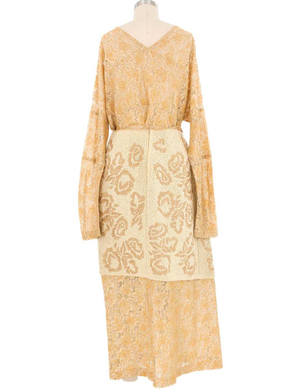 1997 Comme des Garcons Gold Lace Embroidered Ense… - image 6