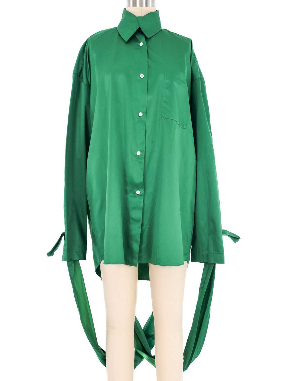 Romeo Gigli Emerald Wrap Sleeve Bandage Blouse - image 2