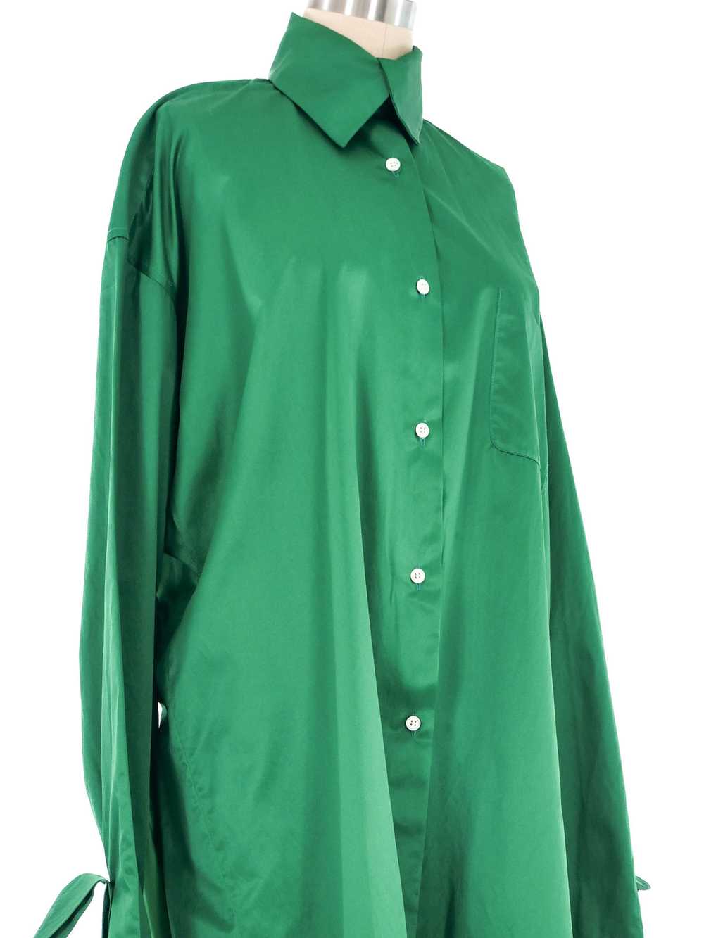 Romeo Gigli Emerald Wrap Sleeve Bandage Blouse - image 4