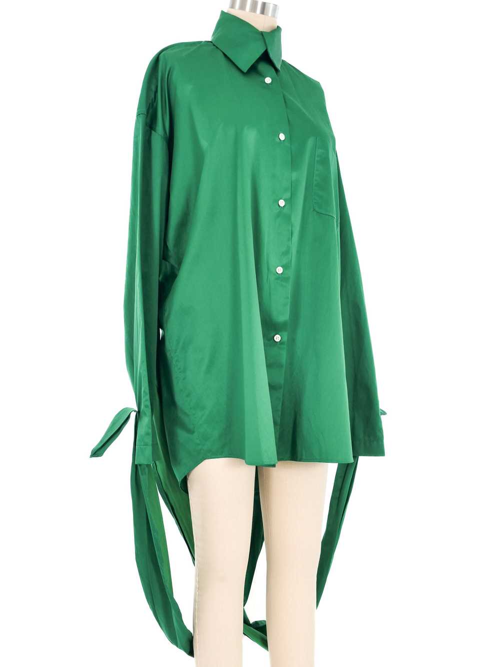 Romeo Gigli Emerald Wrap Sleeve Bandage Blouse - image 5