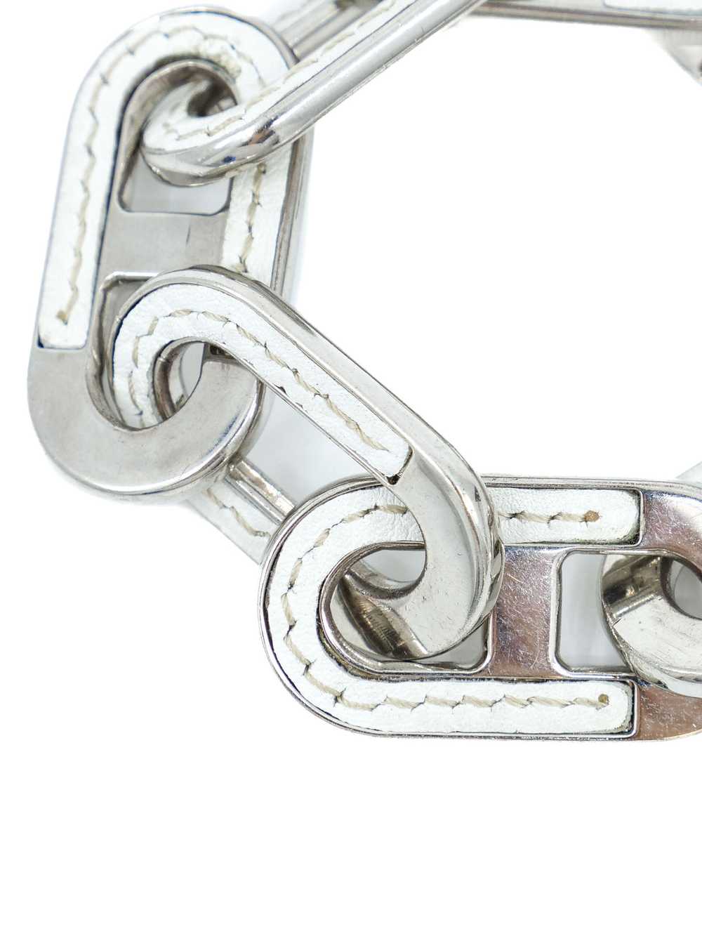 Celine White Leather Chain Link Bracelet - image 2