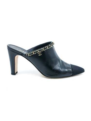 Chanel Chain Trimmed Pointed Mules, 37.5