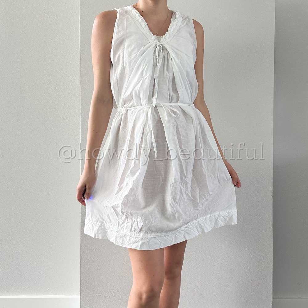 Vanessa Bruno White Cotton Linen Mini Dress - image 1