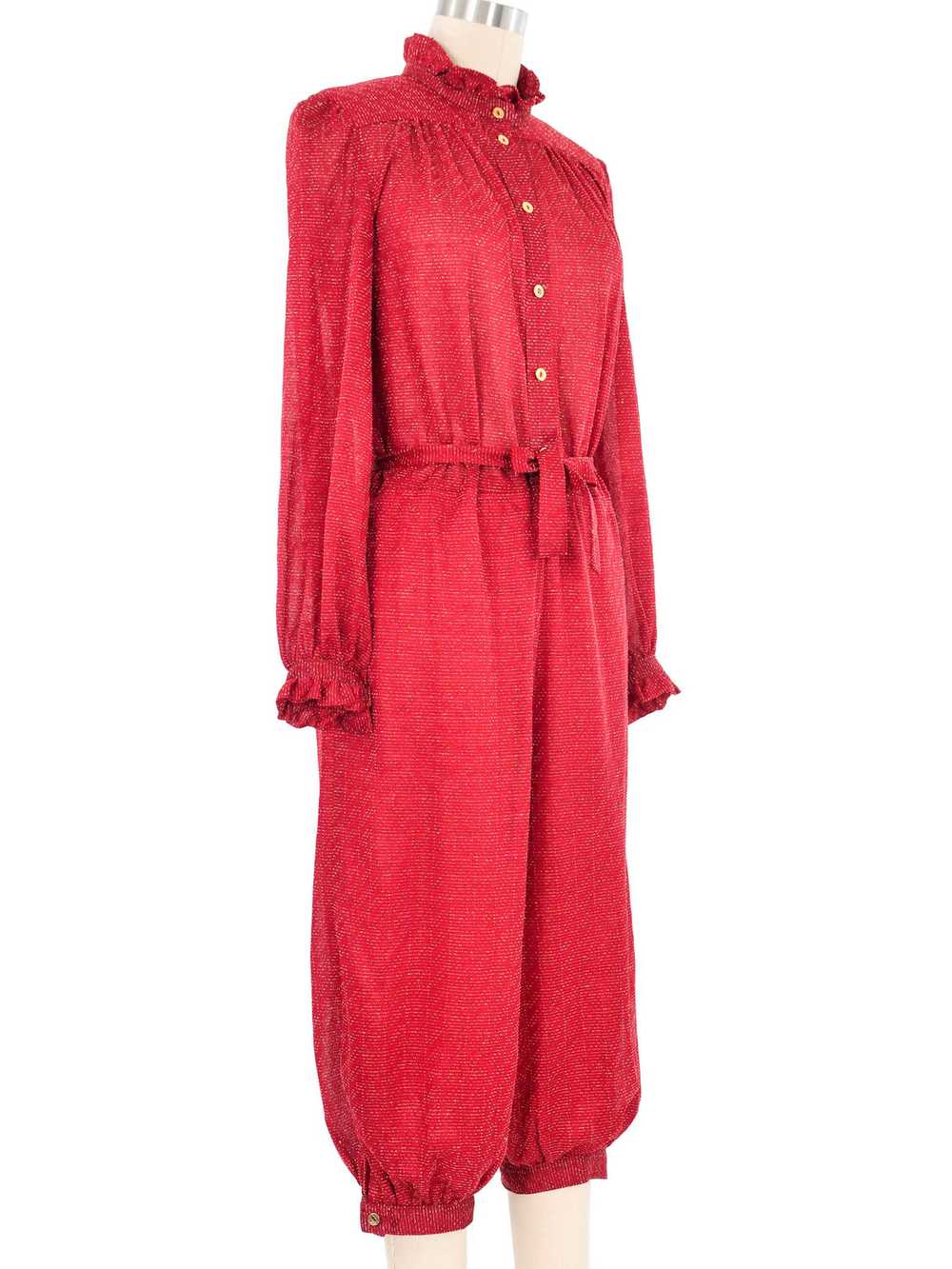 Metallic Red Harem Jumpsuit - image 3