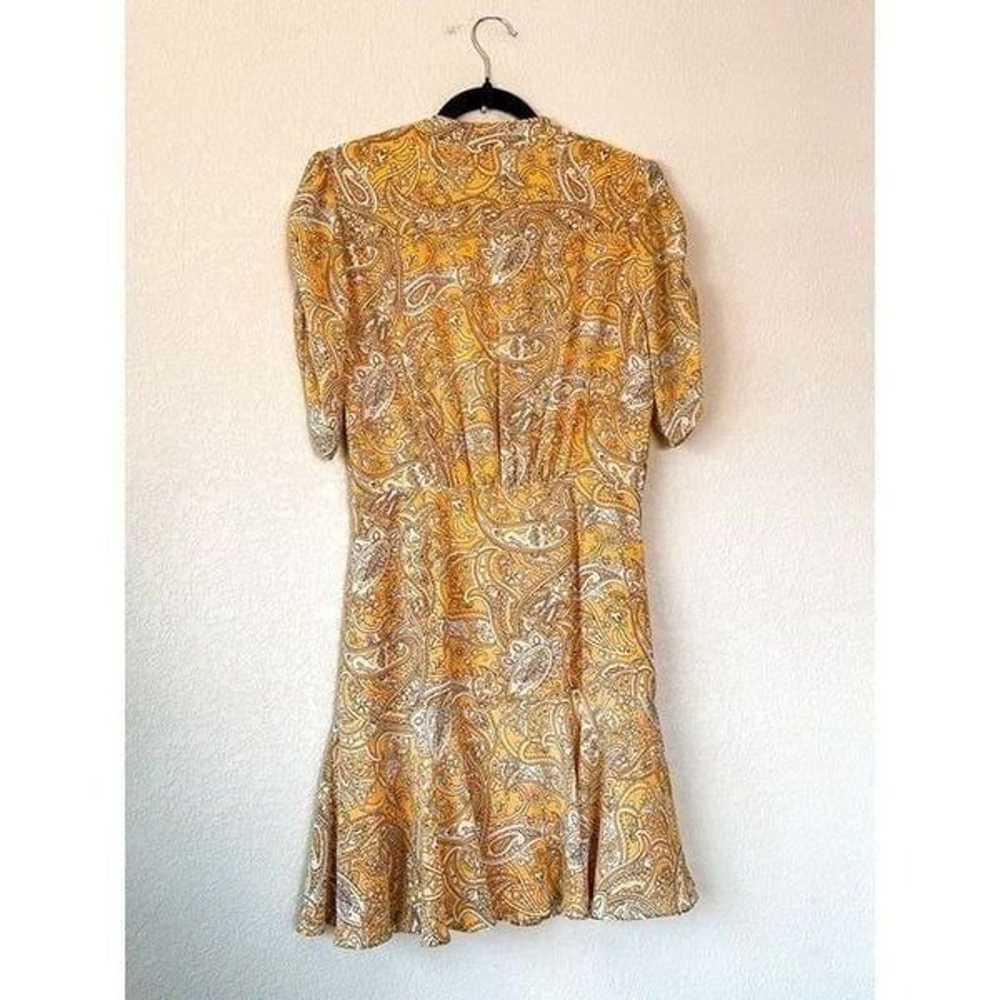 Jay Godfrey Earle Dress Yellow Paisley Ruched Sle… - image 9