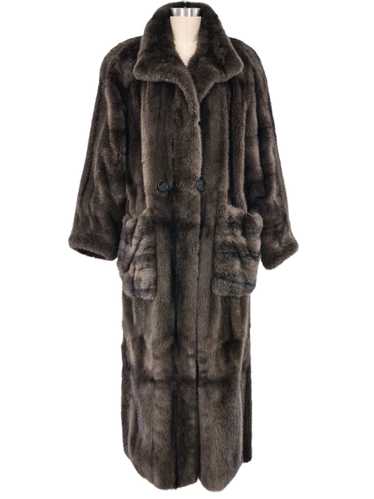 Gray Mink Fur Maxi Coat