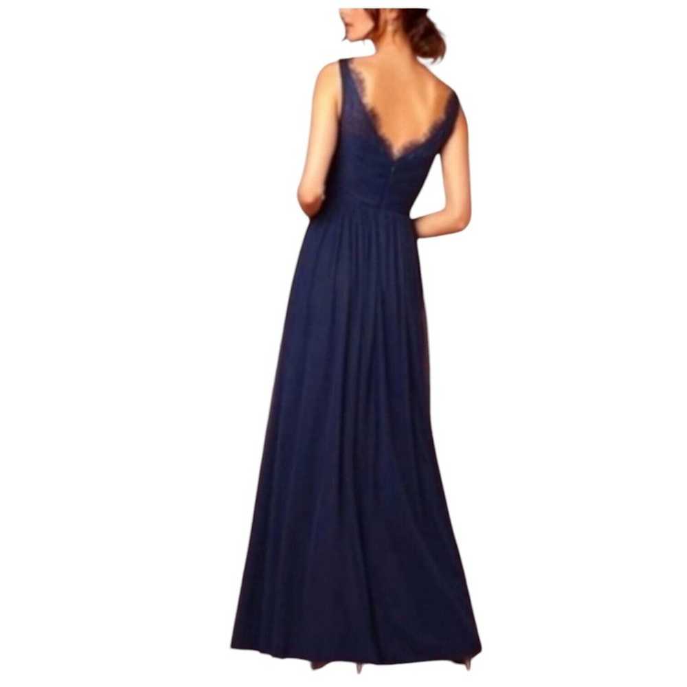 Hitherto BHLDN Navy Blue Fleur Lace Chiffon Maxi … - image 2