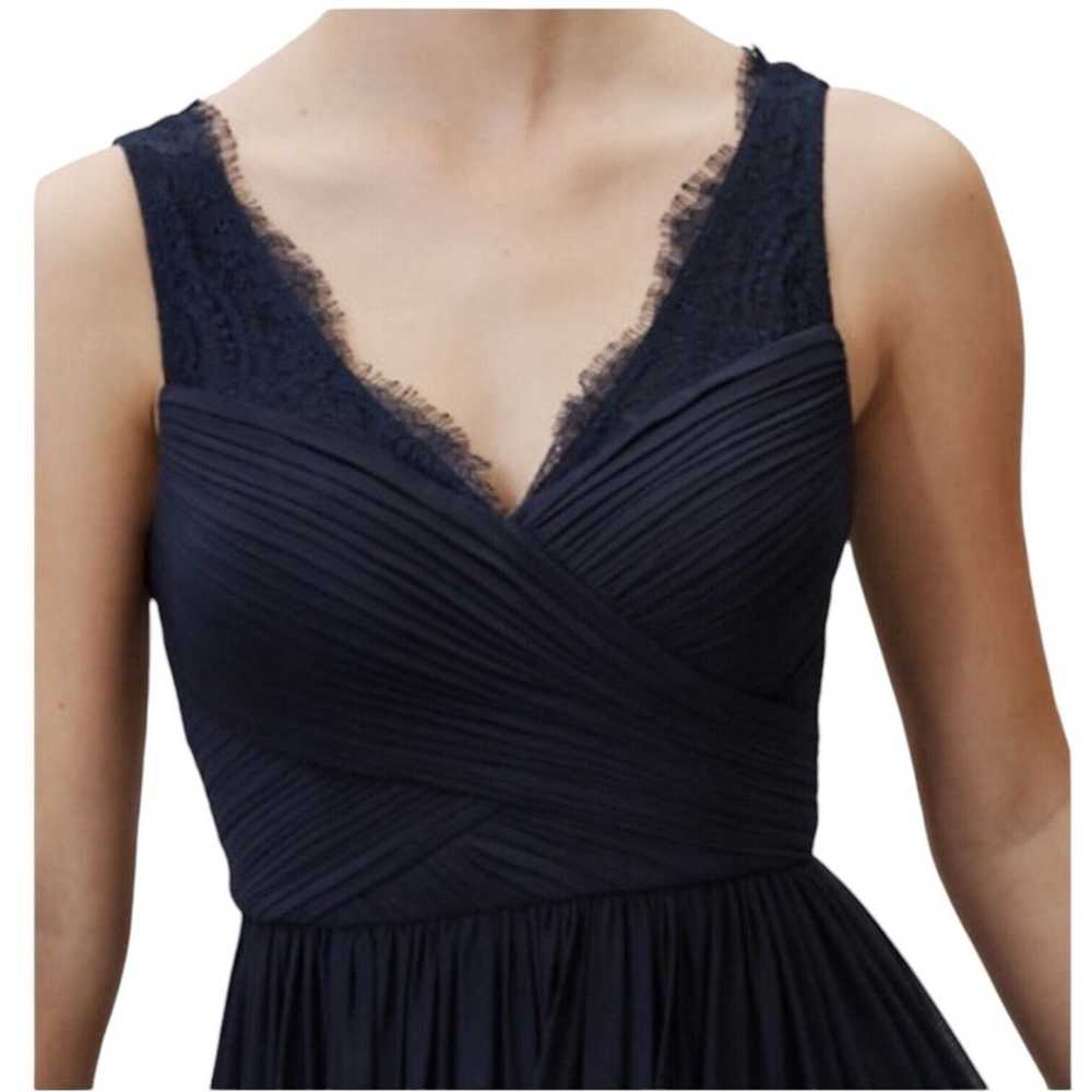 Hitherto BHLDN Navy Blue Fleur Lace Chiffon Maxi … - image 3