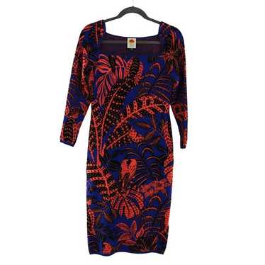 Farm Rio Tropical Gold Long Sleeve Dress Women's … - image 1