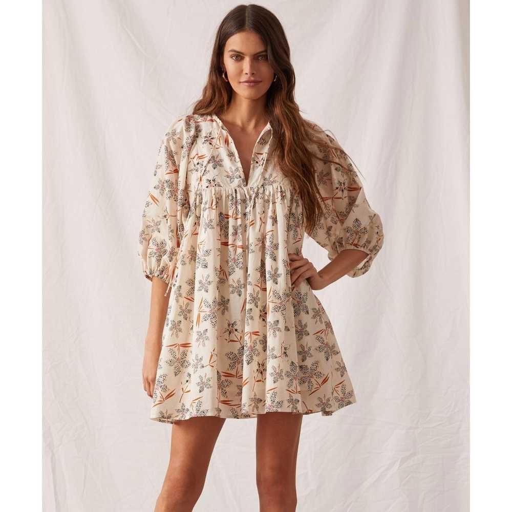 Caballero Breezy Tunic Dress Puff Sleeve Ivory - image 1