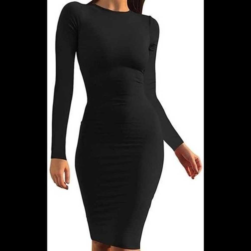 Black Basic Pencil Bodycon Mini Dress - image 1