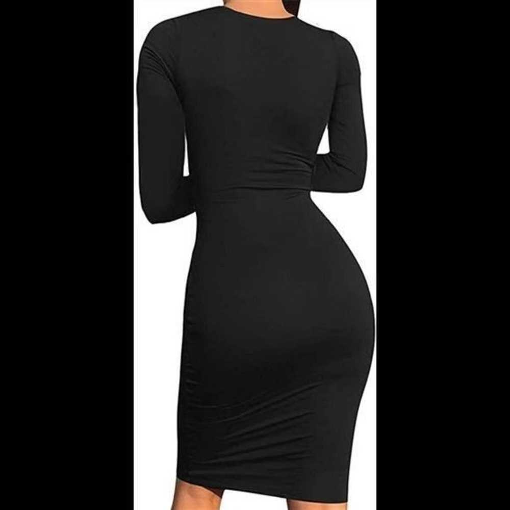 Black Basic Pencil Bodycon Mini Dress - image 3