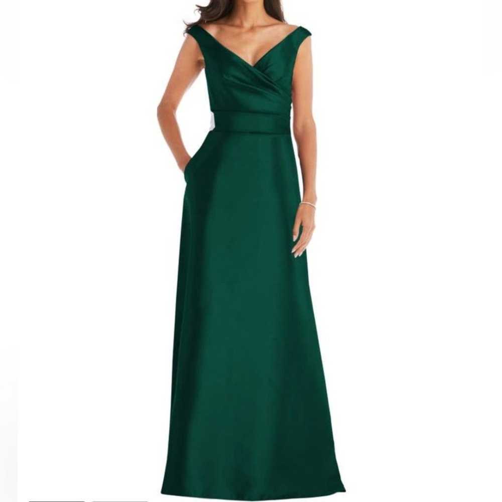 Alfred Sung Off the Shoulder Satin Gown Plus Size… - image 1