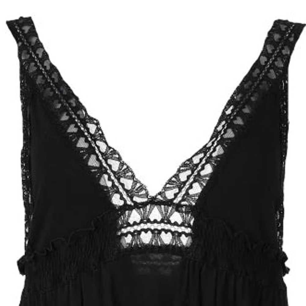 Emporio Armani Lace Mini Dress - Small Black Visc… - image 4