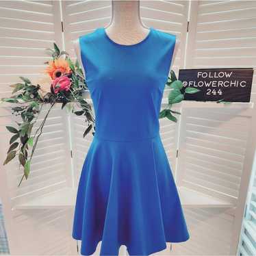 DIANE VON FURSTENBURG BLUE PEPLUM DRESS SIZE 4