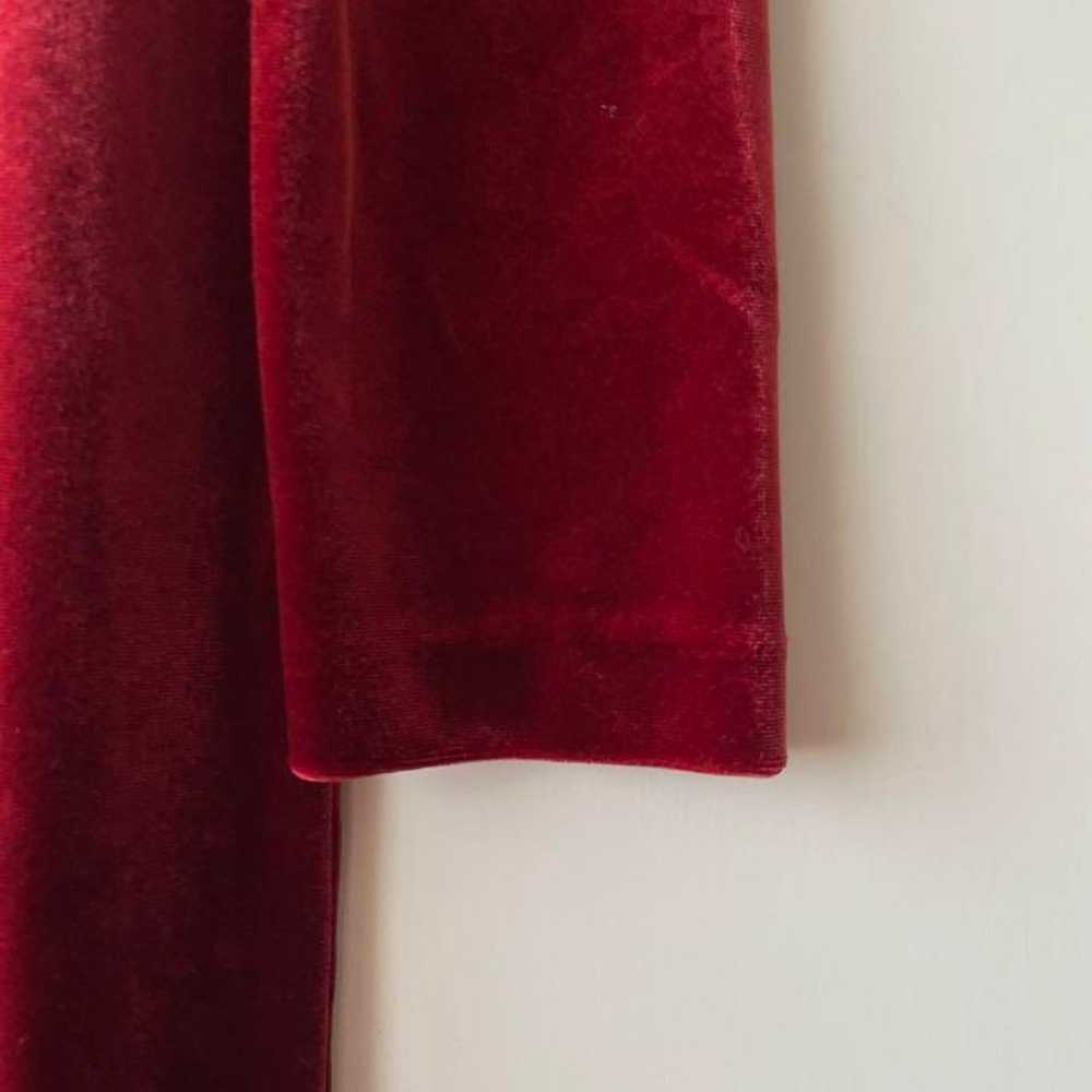 90s long sleeve velvet dress in tomato red, hooked - image 4