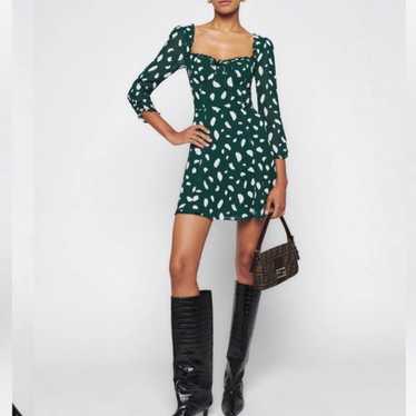 Reformation Remi mini dress green pattern