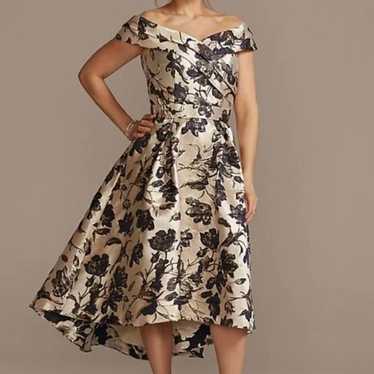 oleg cassini ball gown dresses off shoulder floral