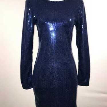 Dazzling Blue Sequin Bodycon Dress By Venus, Size 