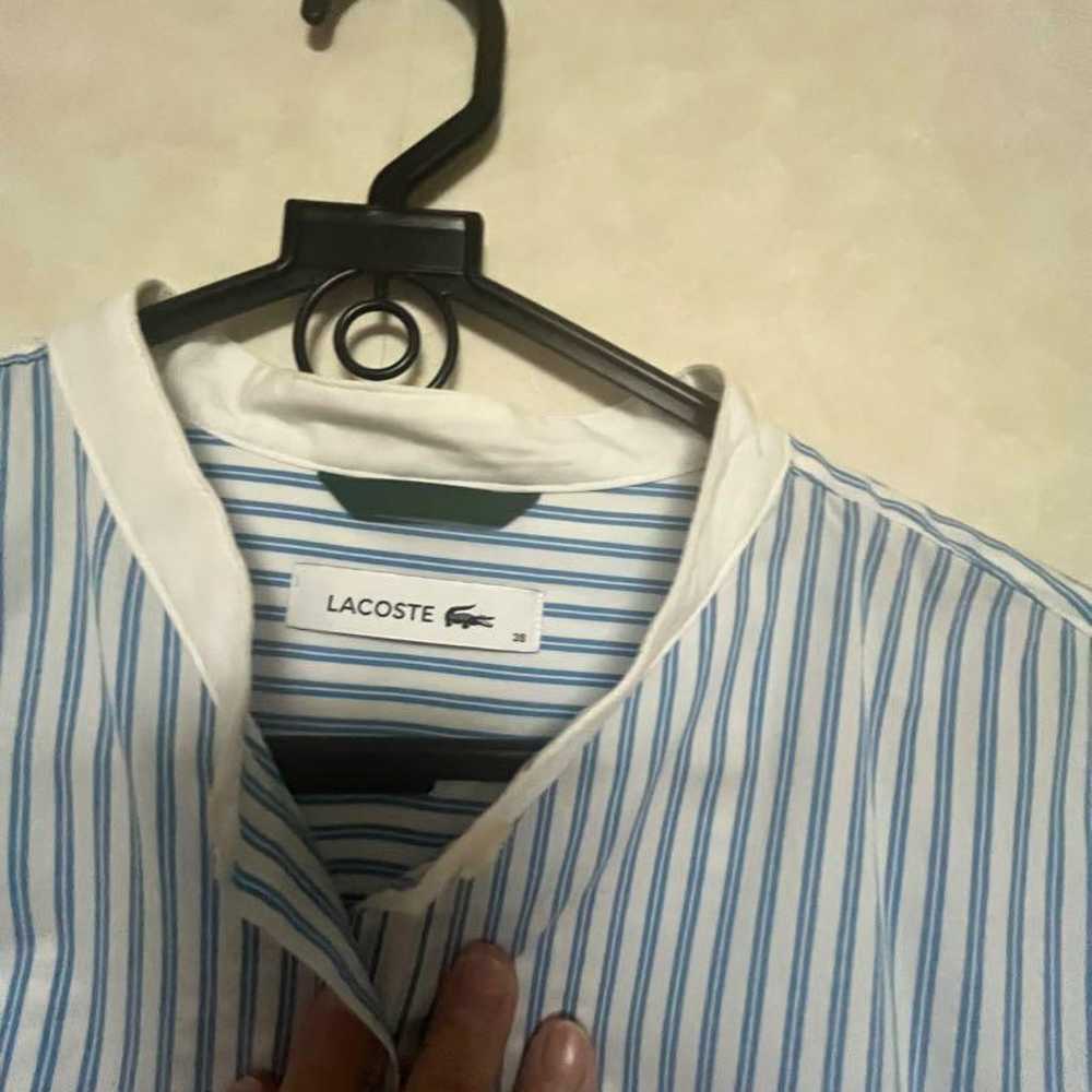 LACOSTE Blue and White Striped Shirt Dress 38 - image 2