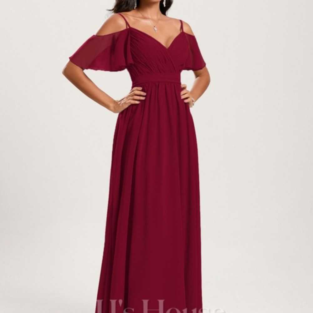 Jj's house Aline Cold Shoulder Floor-Length Chiff… - image 4