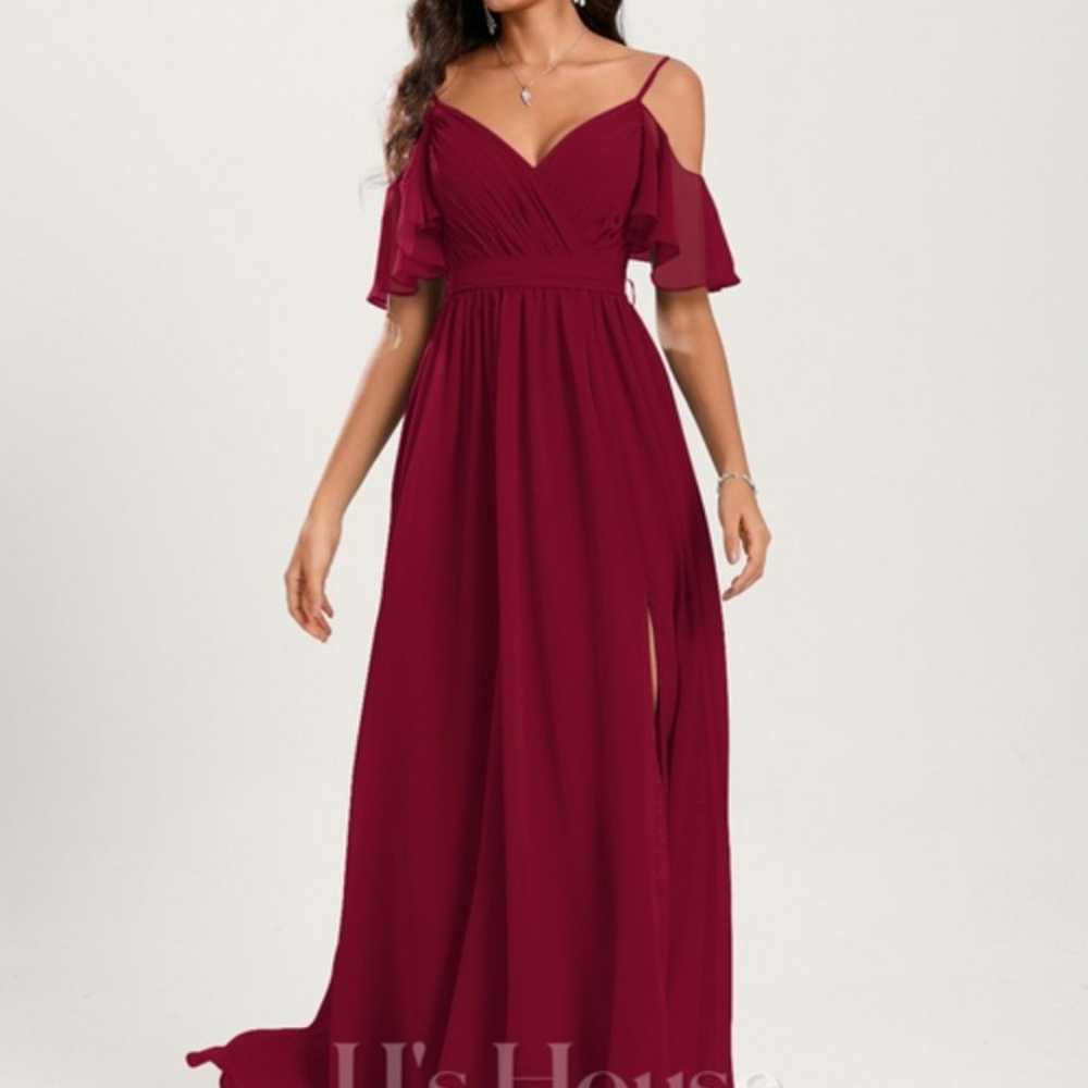 Jj's house Aline Cold Shoulder Floor-Length Chiff… - image 5