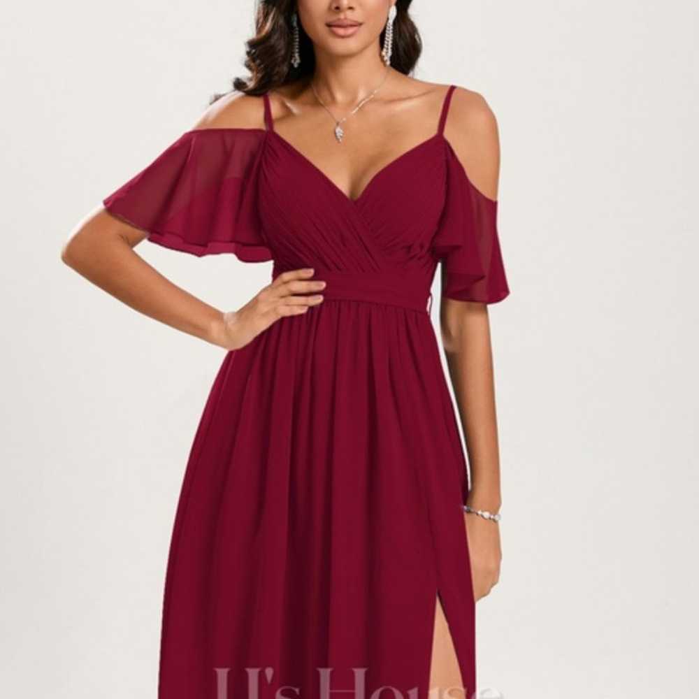 Jj's house Aline Cold Shoulder Floor-Length Chiff… - image 6