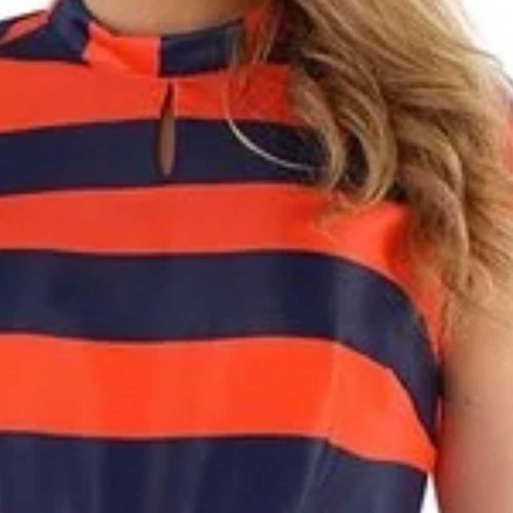 Dress a line belted sundress stripes orange blue … - image 3