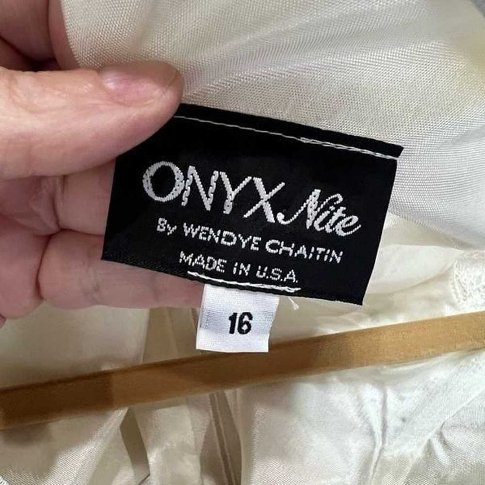 Onyx Nite Cream Gold Long Sleeveless Formal Weddi… - image 4