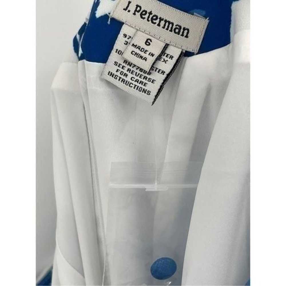 J Peterman Dress Sheath Women Size 6 Blue White F… - image 10