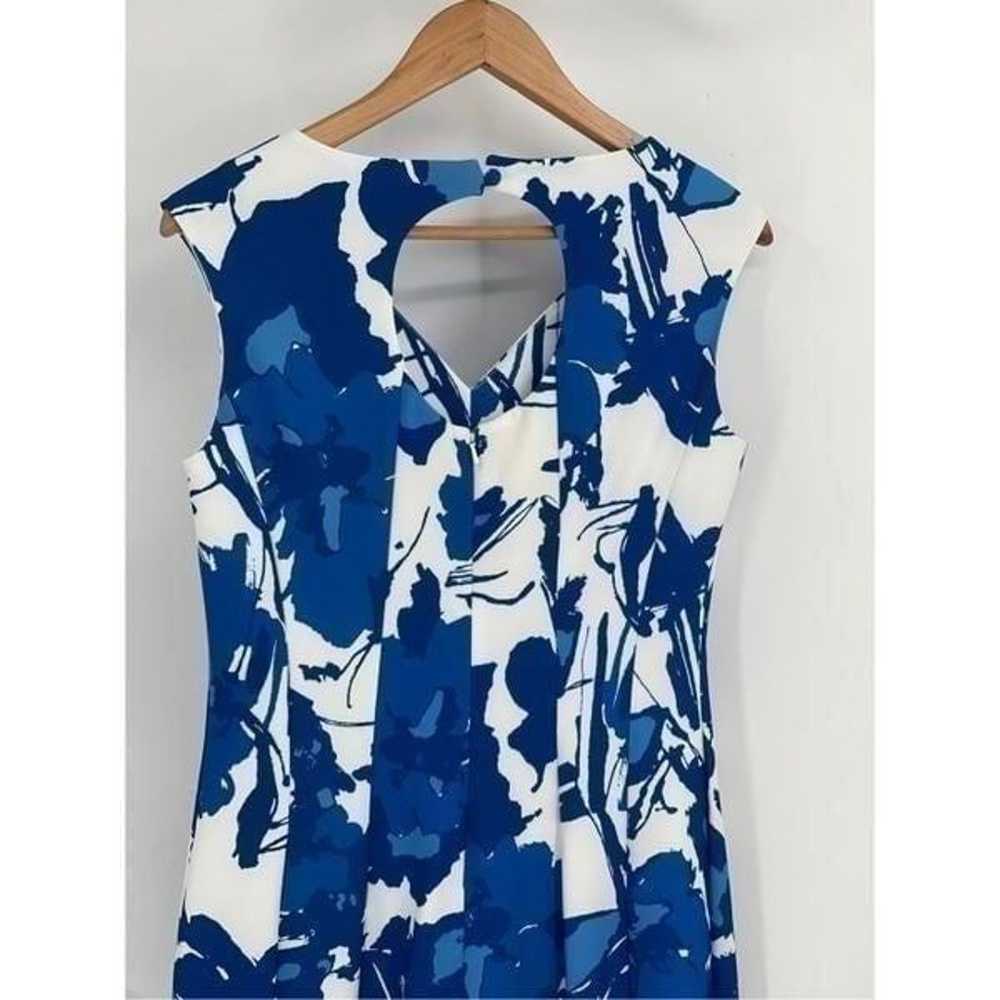 J Peterman Dress Sheath Women Size 6 Blue White F… - image 5