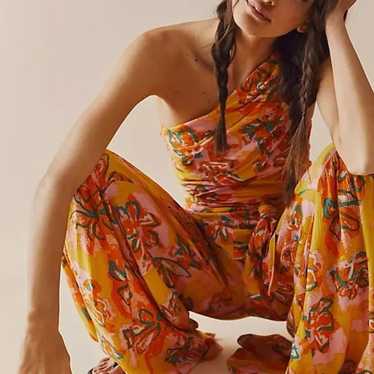 FREE PEOPLE Sz S THEA JUMPSUIT ONE SHOULDER ONE P… - image 1