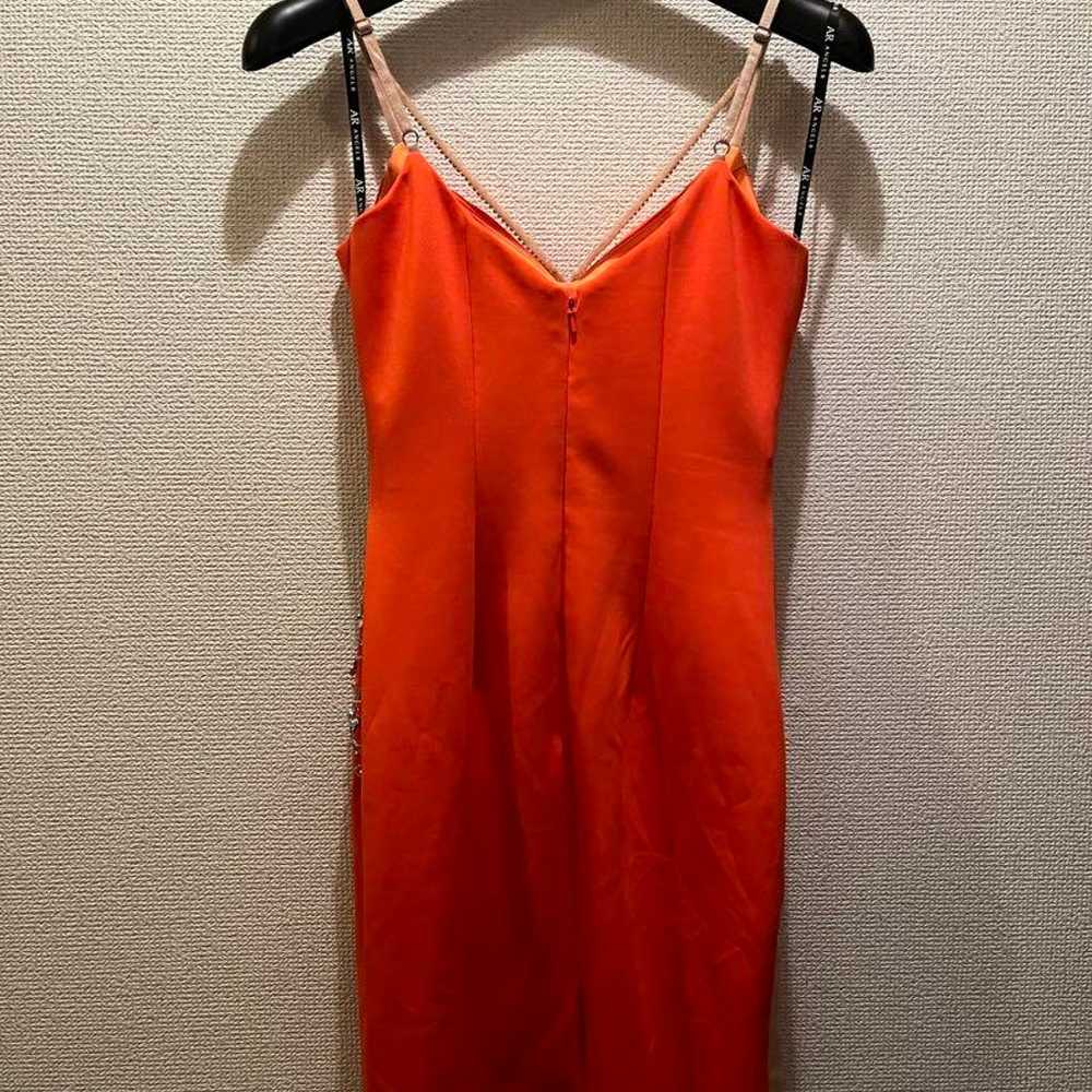 AngelR Orange Slip Dress with Bead Embroidery - image 2