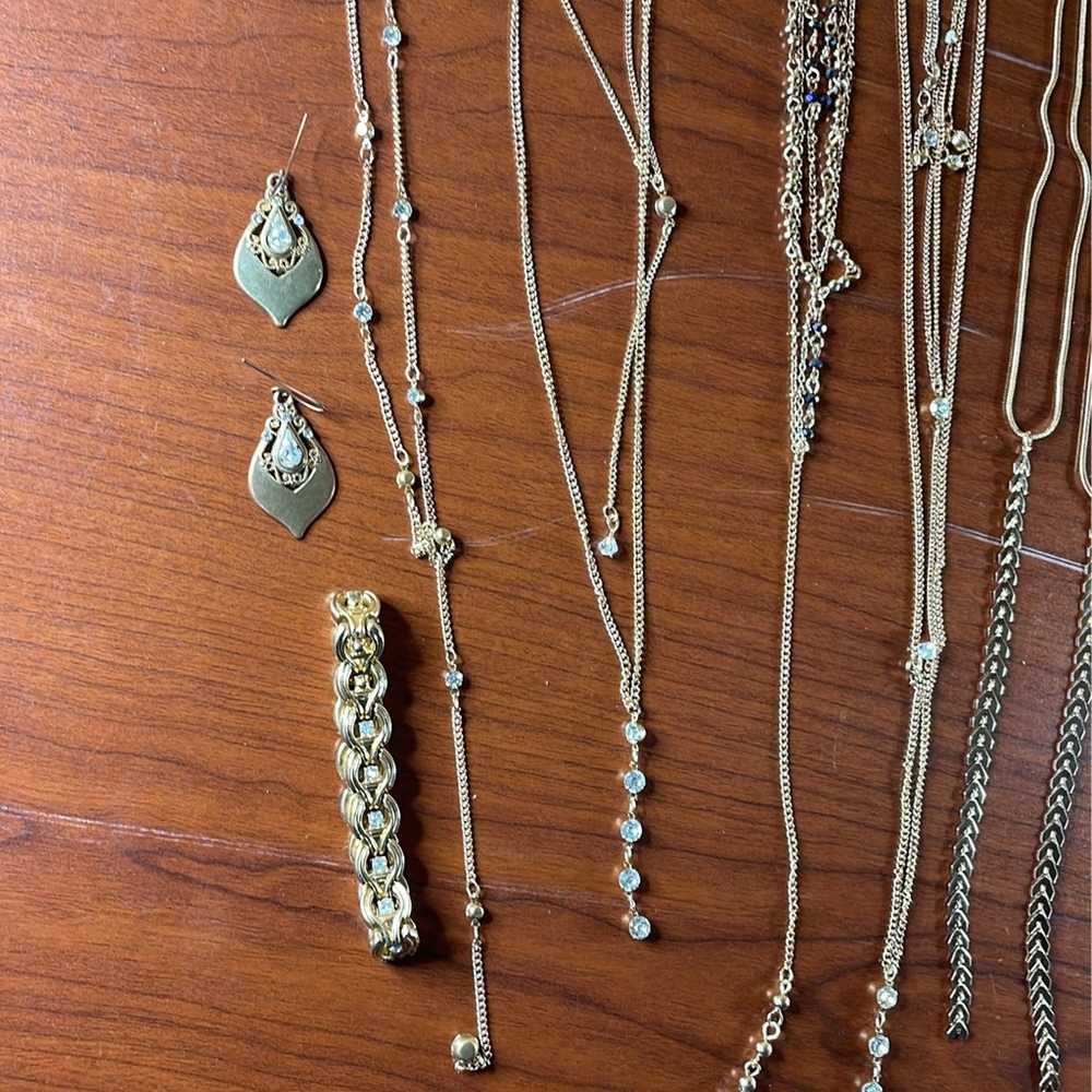 lot of gold tone jewelry - image 2