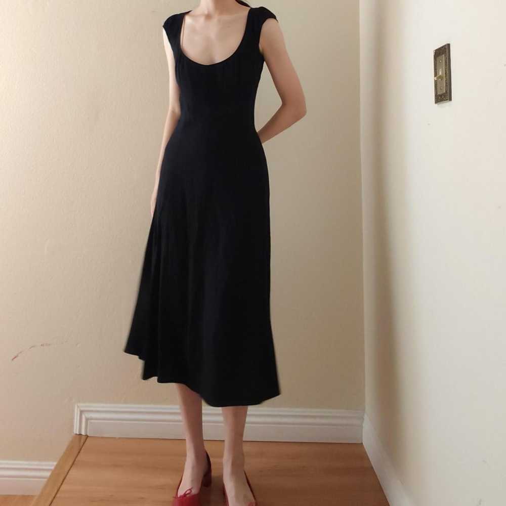 Reformation black scoop neck cap sleeve flowy mid… - image 1