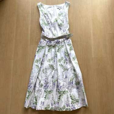 Floral pattern dress, imported, with belt. - image 1