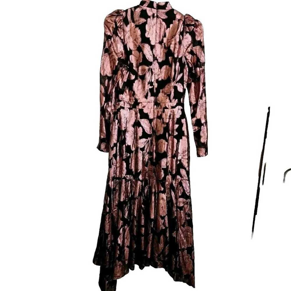 Yumi Kim Midi Dress black Rose Gold Floral Brocad… - image 8