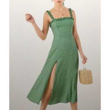 Reformation Green Polka Dot Arielle Dress