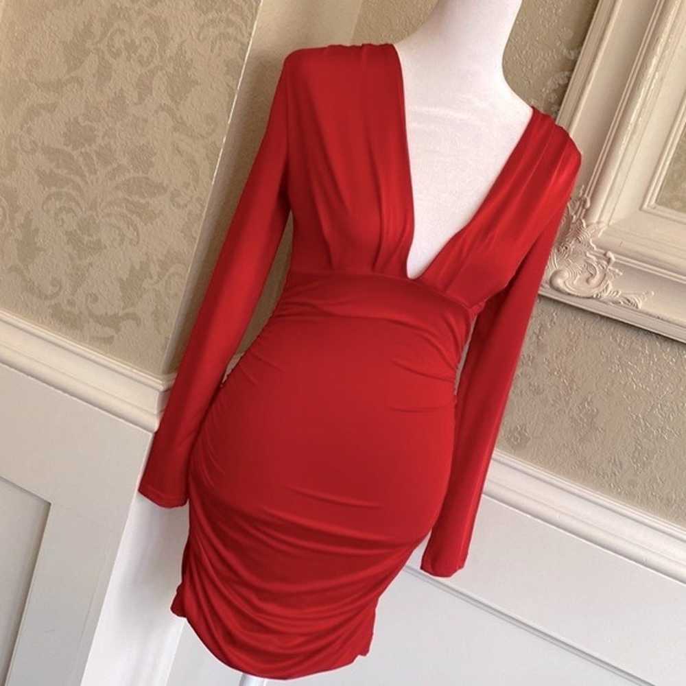 New red body con dress with side rushing! - image 1