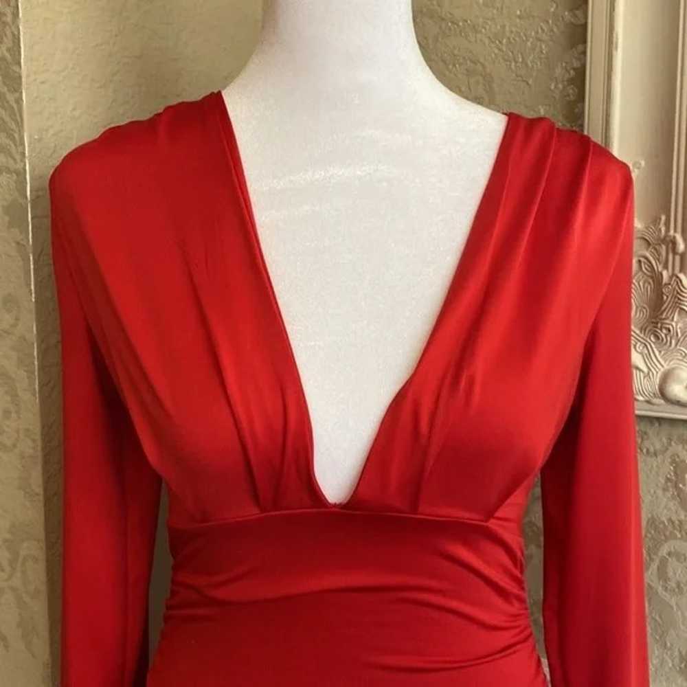 New red body con dress with side rushing! - image 2