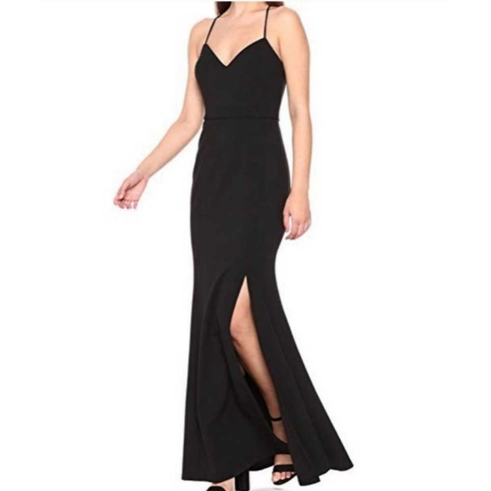 Jenny Yoo Lana Black Crepe Maxi Slit Bridesmaid D… - image 1