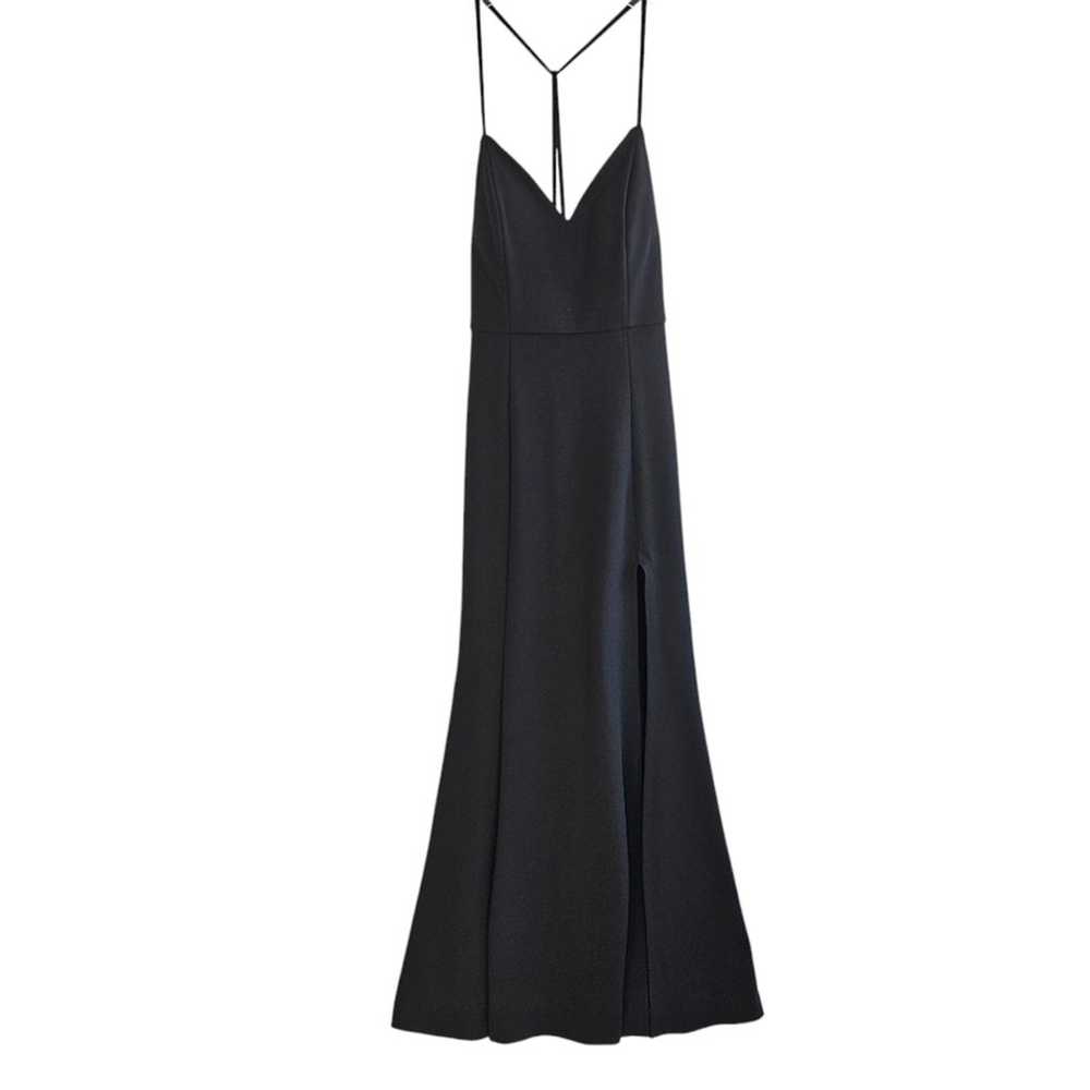 Jenny Yoo Lana Black Crepe Maxi Slit Bridesmaid D… - image 4