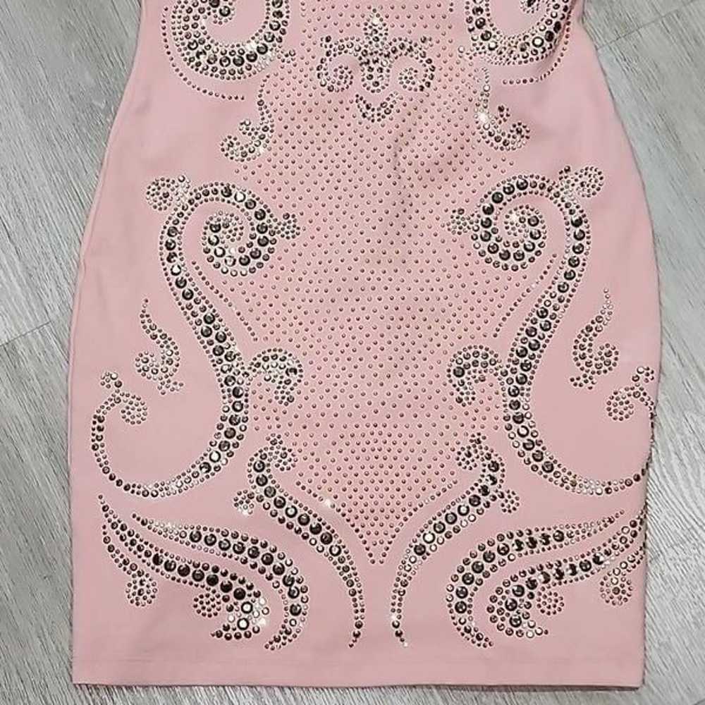 Bebe Women's Rhinestones Sleeveless Lined Bodycon… - image 3