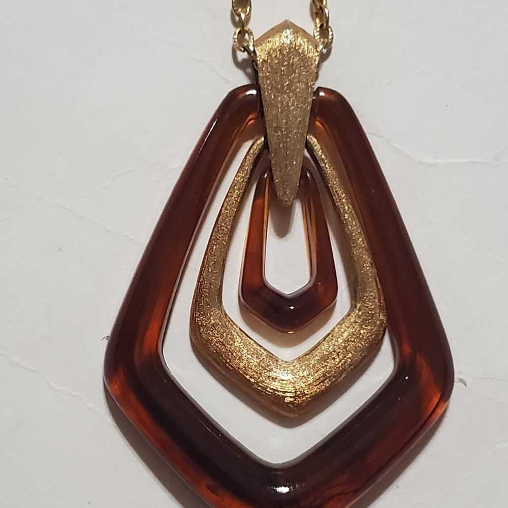 70s Vtg Avon Door Knocker Faux Tortoise Lucite 3"… - image 1