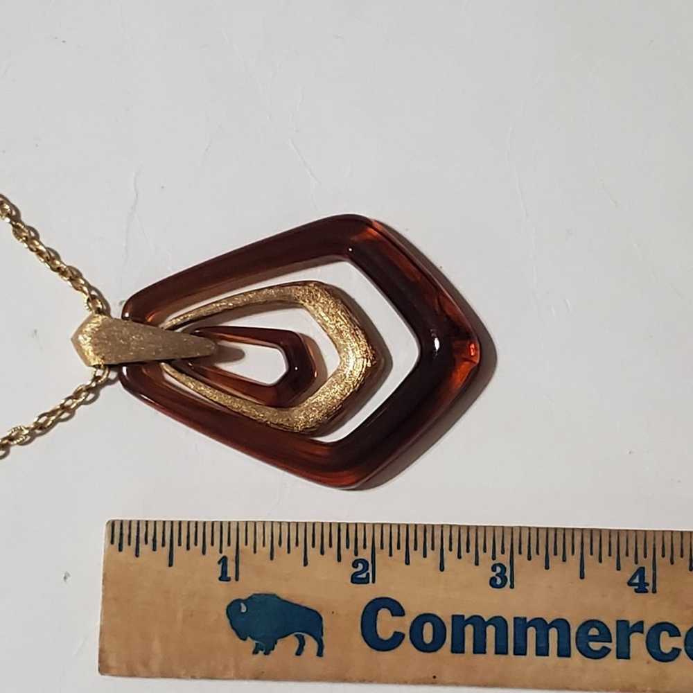 70s Vtg Avon Door Knocker Faux Tortoise Lucite 3"… - image 4