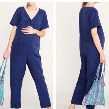 Hatch  Maternity Noelle Jumpsuit in Navy Blue sz 1