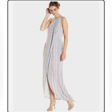 BCBG Dries Georgette Printed One-Shoulder Gown siz