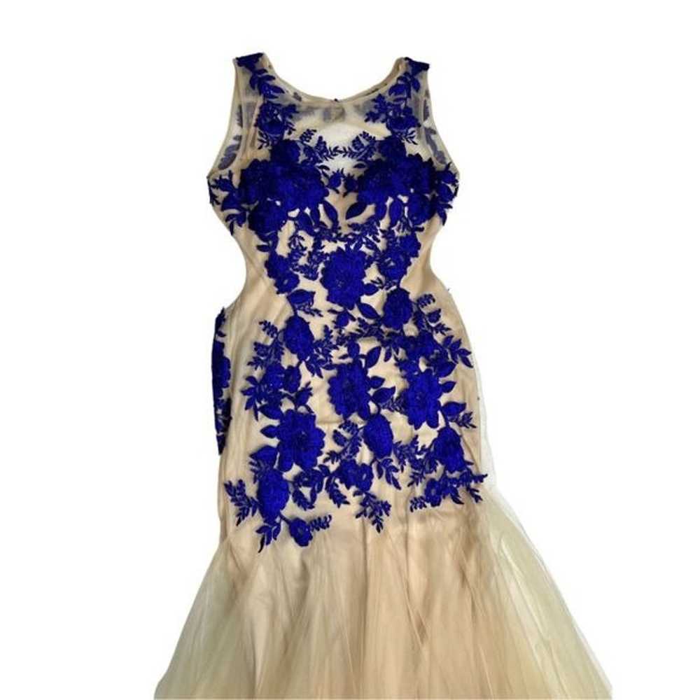 COLORS dress formal women’s 4 blue beige beaded l… - image 11